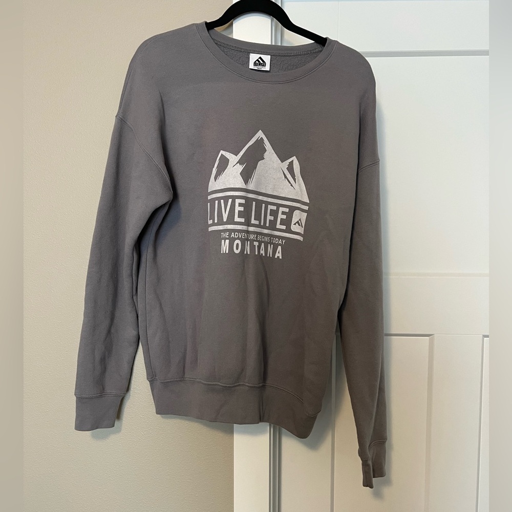 Charcoal Gray Mountain Peak Hoodie - Montana